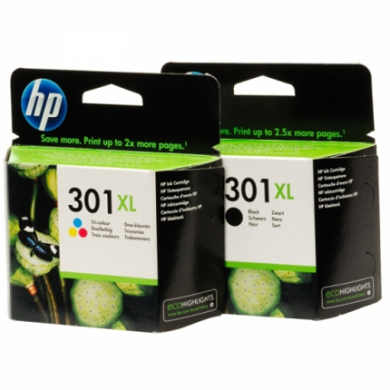 HP 301 XL Couleur (20 ml au lieu de 11 ml d'origine en XL) - Atout  Cartouches