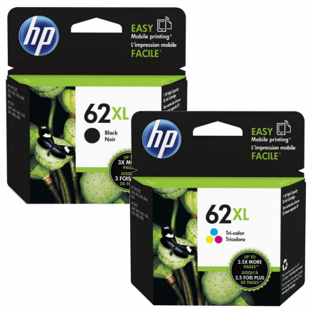 Compatible HP 62 XL - Noir, couleurs ♻️