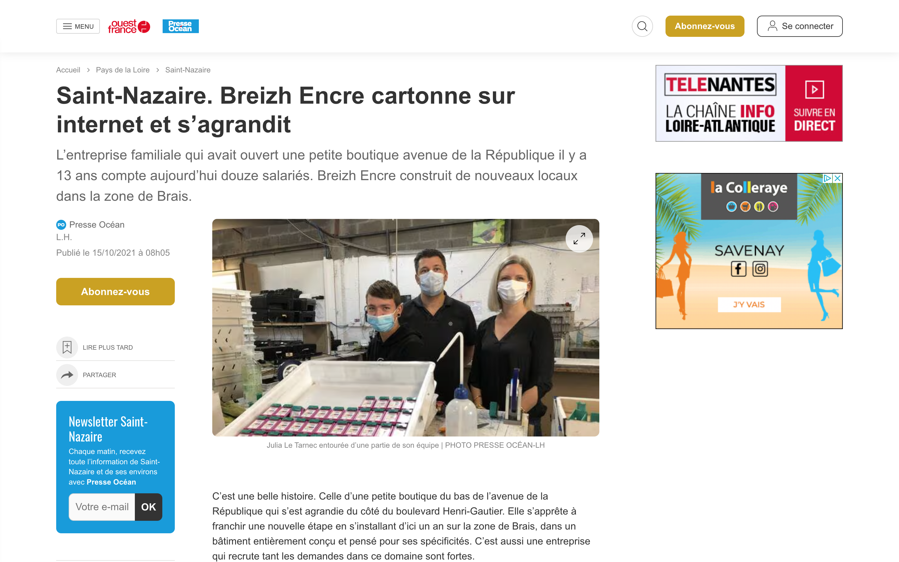 article ouest france brezh encre cartonne sur le web